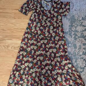 Floral Maxi Dress with Multicolor Blossom Print